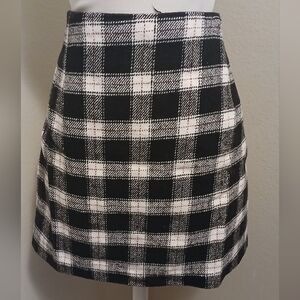Forever 21 Black and White Plaid Mini Skirt